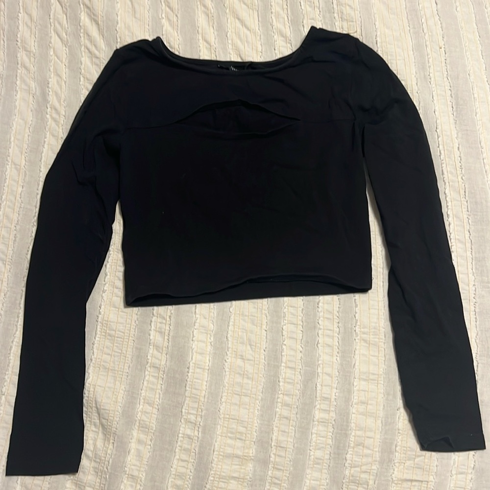 Forever 21 Black Crop Top with Cut Out